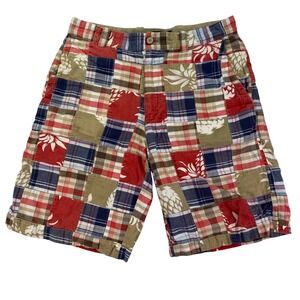 IZOD Jeans Madras Patchwork Shorts Mens 32 Multicolor Plaid Floral Tropical